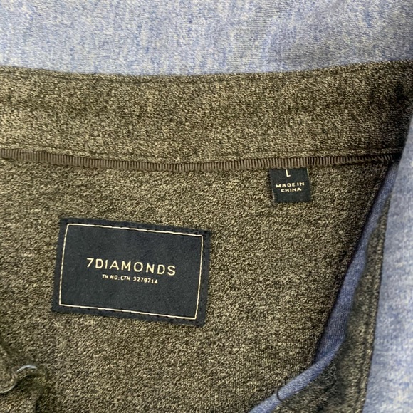 7 Diamonds Men’s Polo Two Toned Light Blue & Heather Gray - Picture 4 of 4